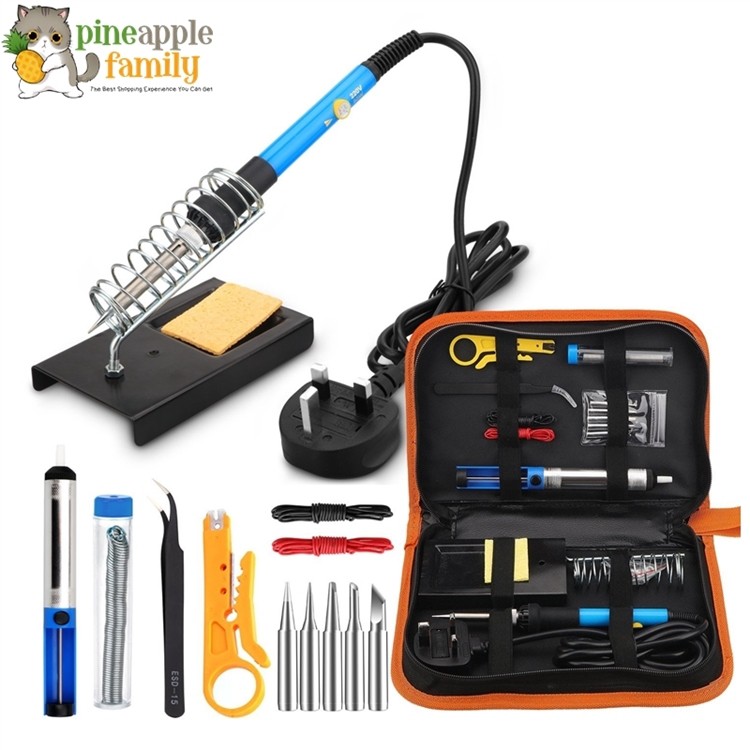 Soldering Iron Kit 60W Upgraded Soldering Kits Adjustable Temperature Welding Soldering Iron Tool with On/Off Switch Use for Your Home DIY Electrical Repairs Jobs and Other Soldering Project US Plug