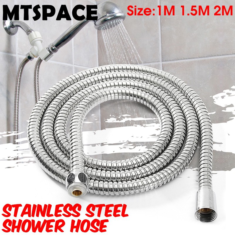 SHOWER HEAD + 2M STAINLESS STEEL BATHROOM 1.5M/2M/2.5M SHOWER PIPE WITH 3 MODE SHOWER HEAD 