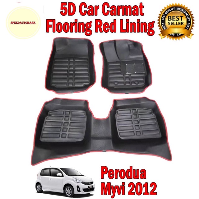 Perodua Myvi 20052017 5D Carpet Waterproof PU Leather Car Floor Mat