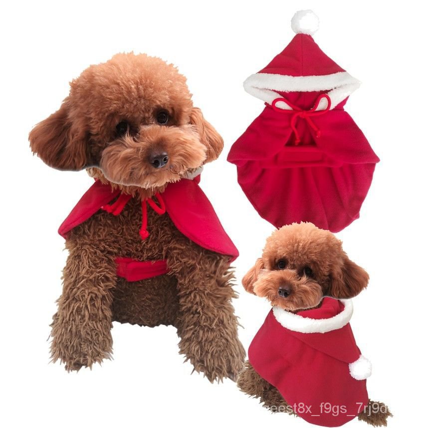Bersih Merah Dengan Kucing Krismas Selendang Pakaian Anjing Jubah Teddy Bear Xiong Vip Pakaian Kucing Anjing Kecil Shopee Malaysia