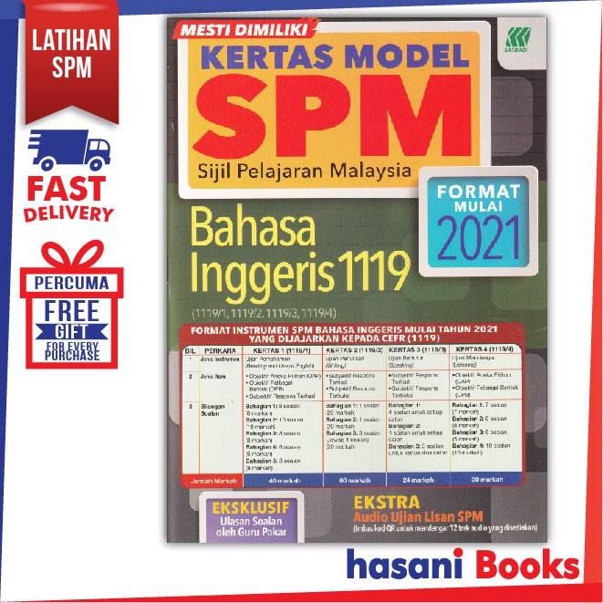 Hasani Sasbadi Kertas Model Spm Bahasa Inggeris 1119 9789837724631 Shopee Malaysia