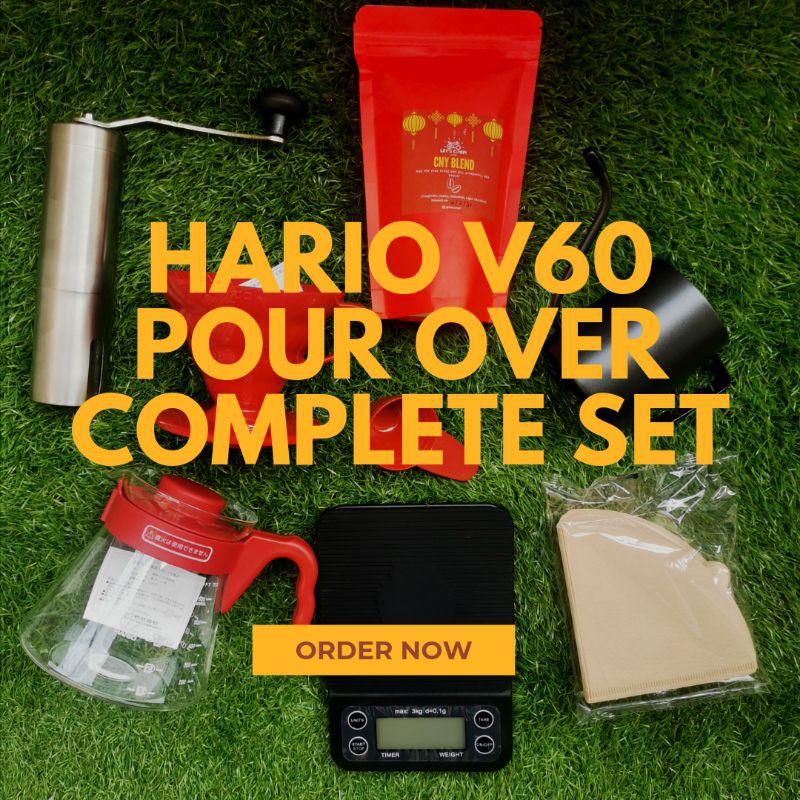 HARIO V60 Pour Over Complete Set (Black & With Grinder)