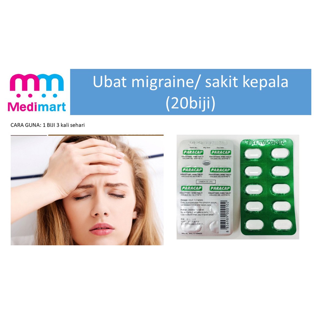 Ubat Migraine Sakit Kepala 20biji Shopee Malaysia