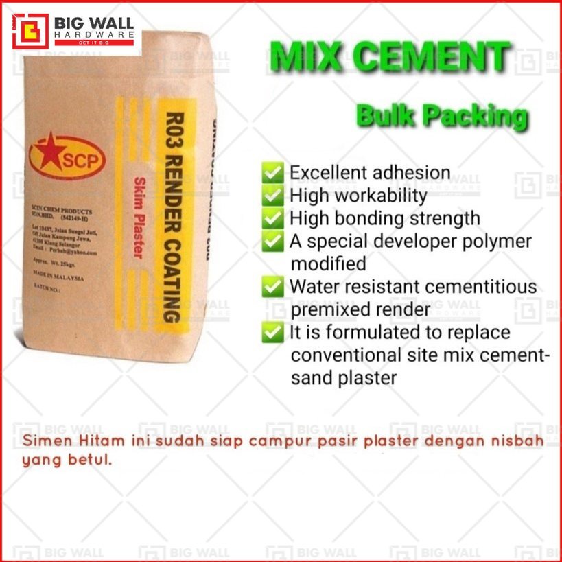 SCP 25 kg 3in1 Ready Mix Cement / Simen Sedia Campur / Pre Mix