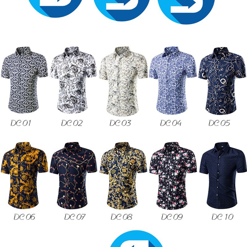 kemeja lelaki baju batik bunga flora men shirt popular cc3qw | Shopee ...