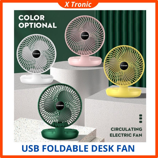 USB Mini Folding Fan Kipas Lipat USB Two-speed Wind Small Fan Office Desktop Car Use Portable Small Electric Fan
