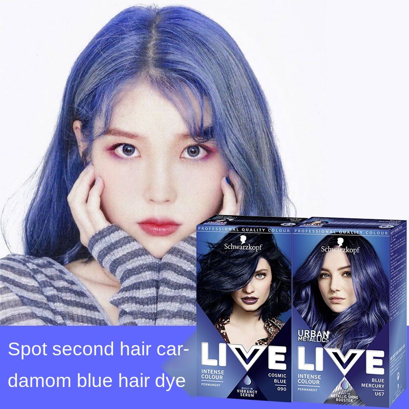 D4☞♞▽British Schwarzkopf live black and blue hair dye 090 crystal U67 haze  cream | Shopee Malaysia