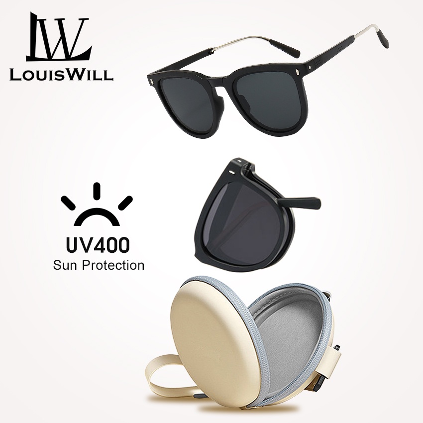 LouisWill Foldable Sunglasses Sun Glasses UV400 Folding Driving