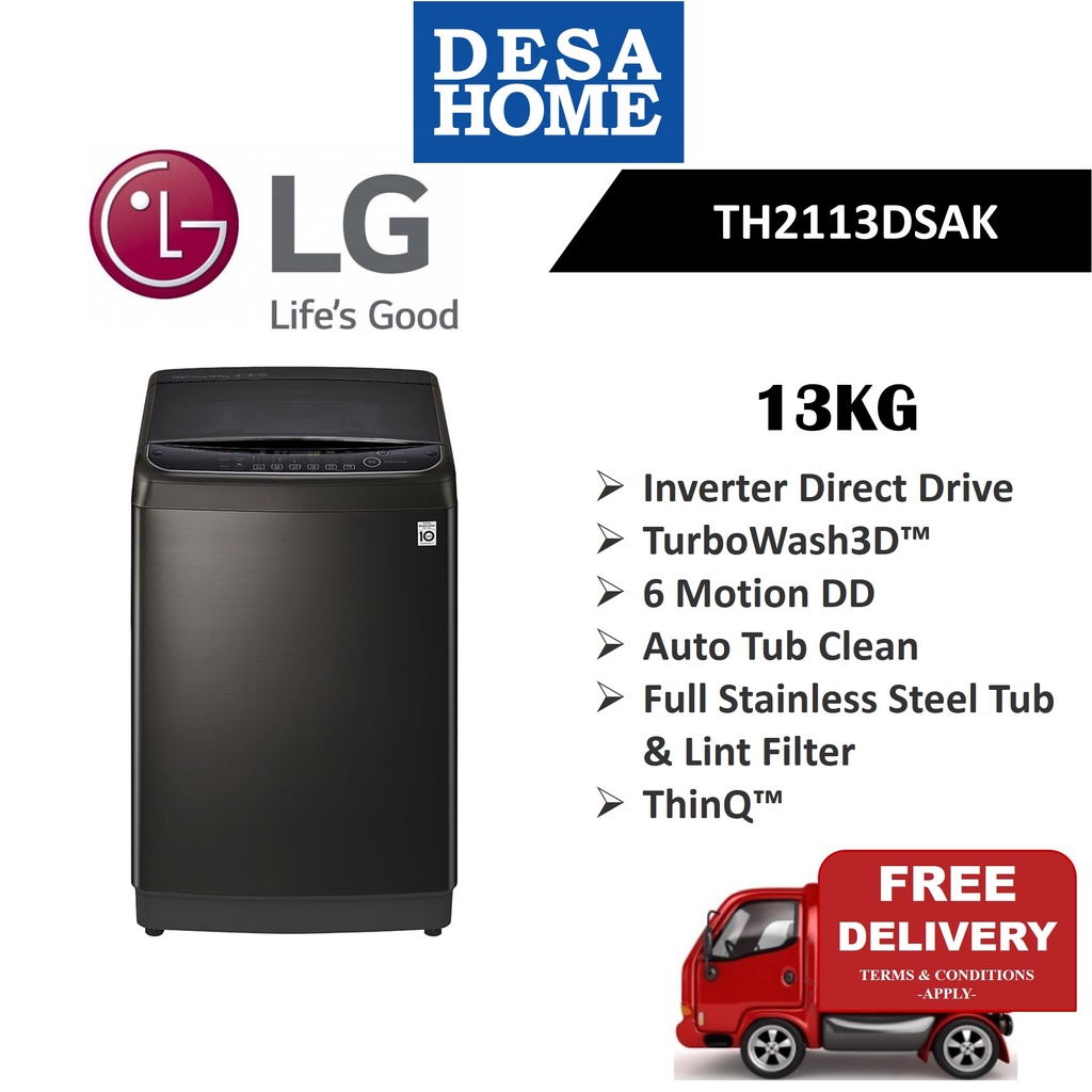 LG 6 Motion Inverter Direct Drive Top Load Washer (13kg) TH2113DSAK
