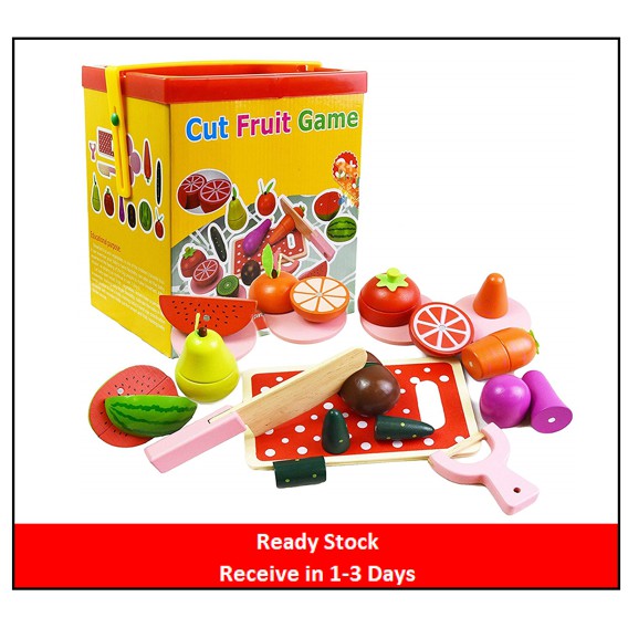 wooden magnetic play food