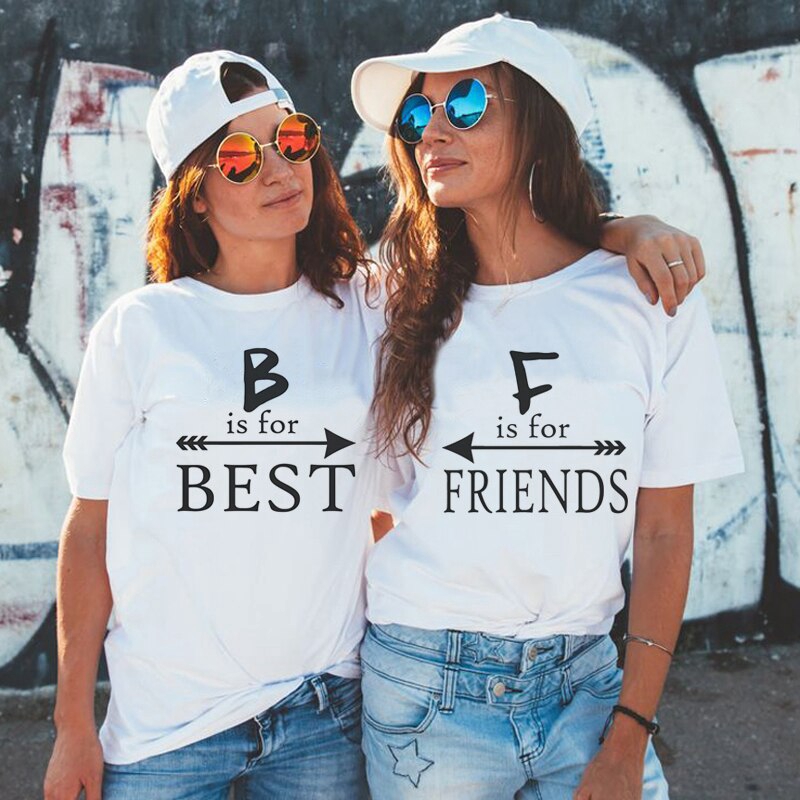 BFF Best Friend Tops Female T Shirt Ladies Women Tshirt Funny Harajuku
