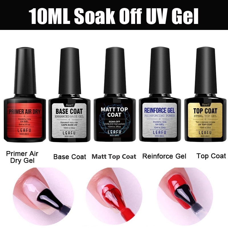 10ML Professional Base Top Coat Matt Coat Reinforce Gel Nail Art UV Gel ...