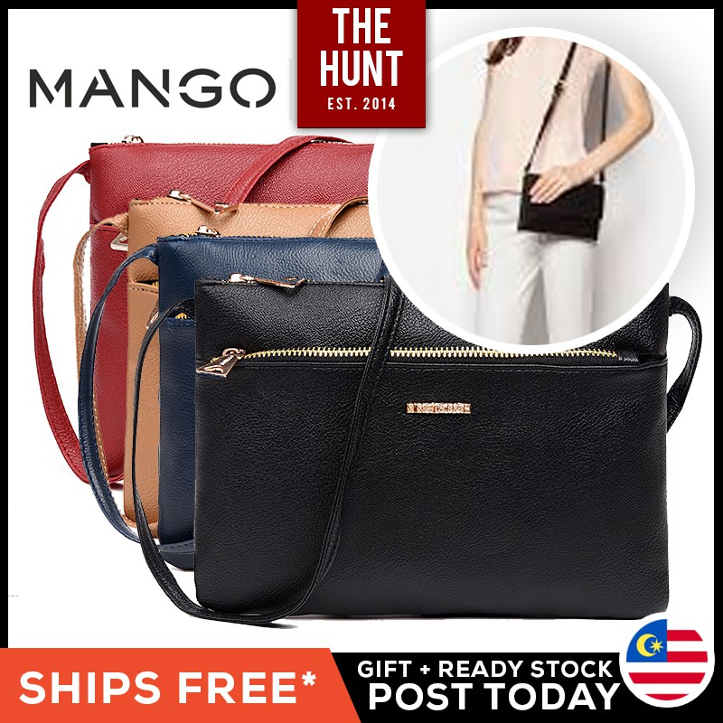 🔥Ready Stock 🔥 MANGO MNG Dual Zip Clutch Sling Bag Women Handbag