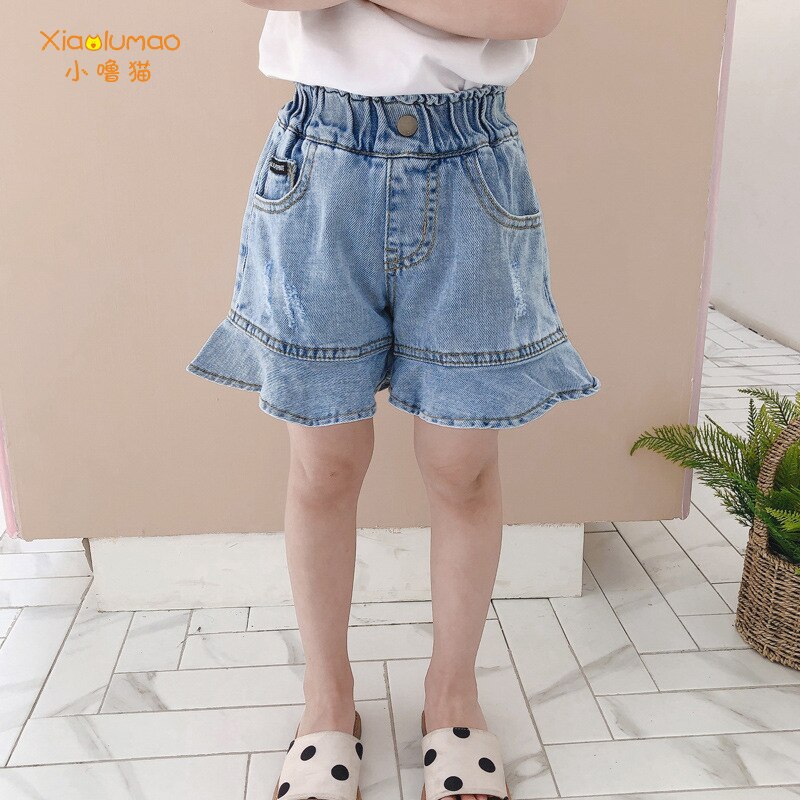 children's high waisted denim shorts