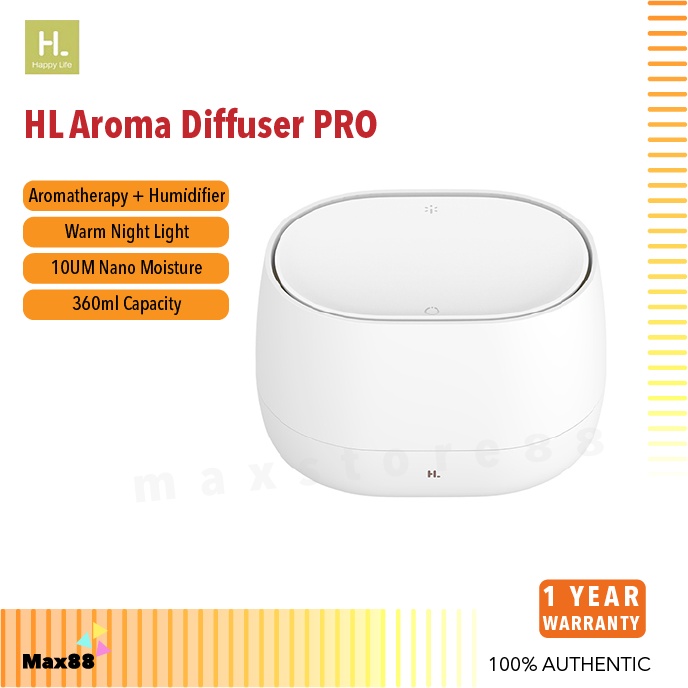 Happy Life HL Pro Humidifier Air Aromatherapy Aroma Diffuser 3 in 1 360ml Portable USB-C Charging Port Night light