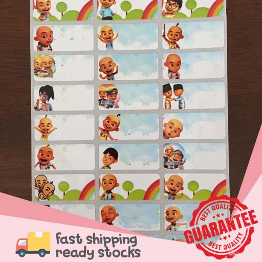 Upin Ipin Sticker Name / Book Sticker / Cartoon Sticker / Waterproof ...