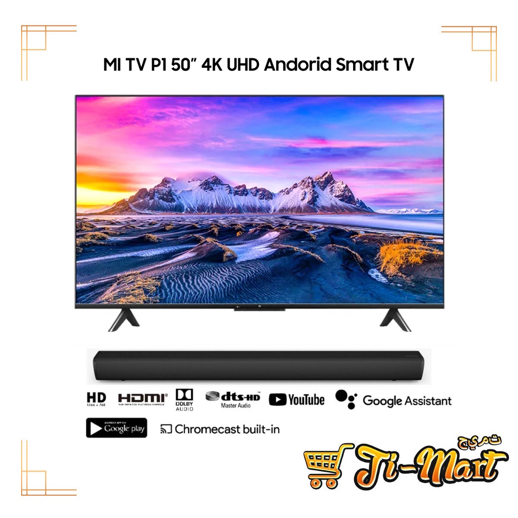 [Global - Netflix]  Xiaomi Mi LED TV P1 50" | TV P1 55" - 4K UHD Android Smart TV | 178 Viewing Angle | Google Services