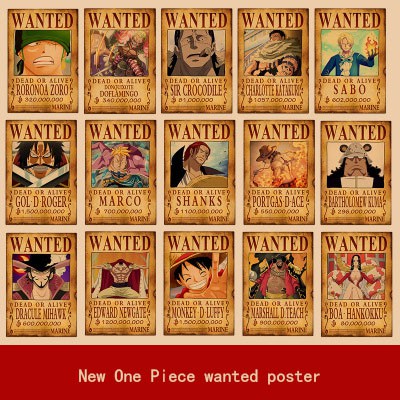 Keep Update One Piece Kraft Paper Wanted Posters 50cmx35cm Shopee Malaysia