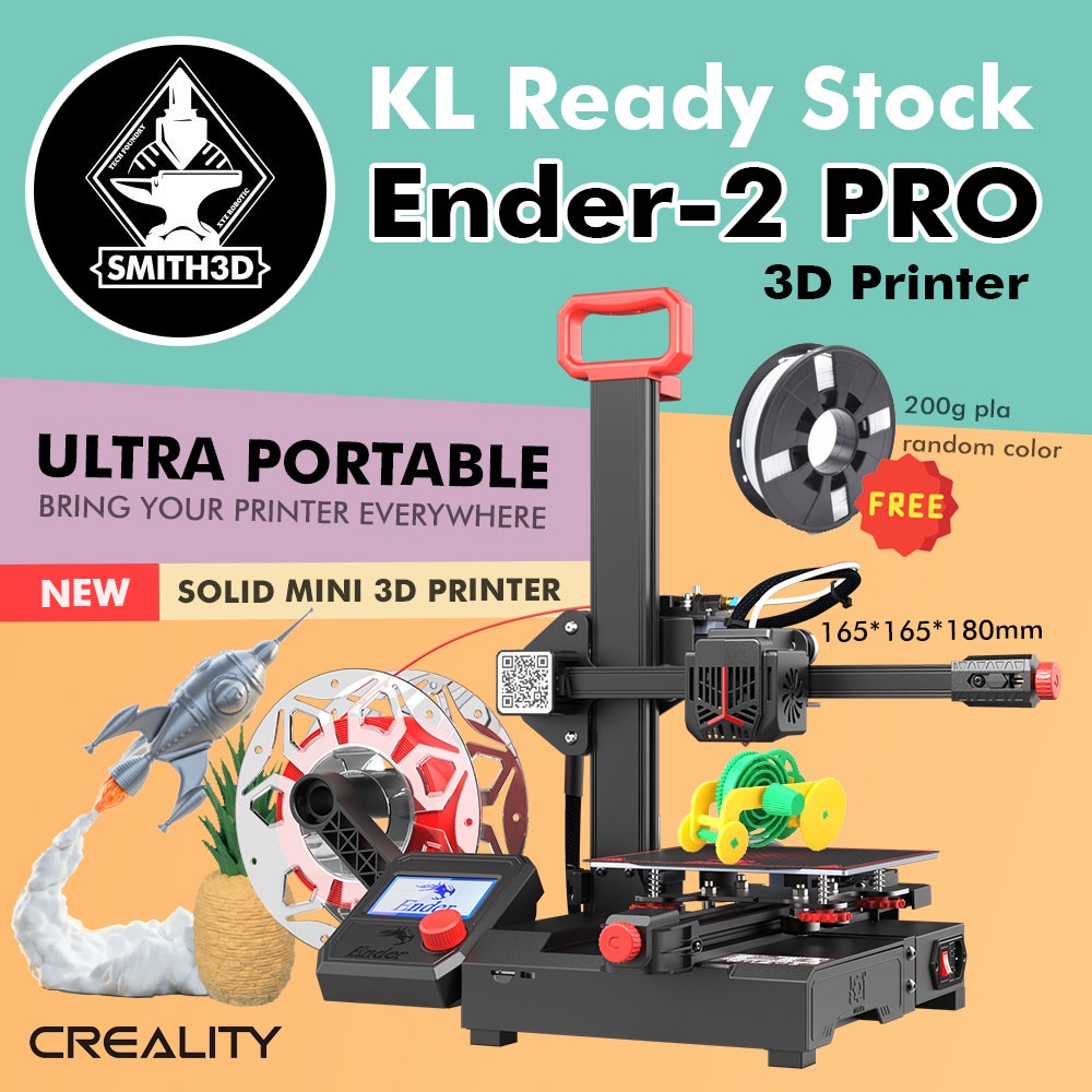 [New Arrival] Creality Ender-2 Pro 3D Printer Super Portable Beginner Friendly 80C PLA TPU WOOD 165*165*180mm