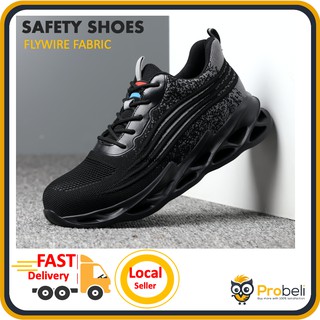 Probeli Safety Shoes Sport Boots Anti Slip Anti-Smashing Breathable Steel Toe Kasut Lelaki Kerja Kasut Safty JB798
