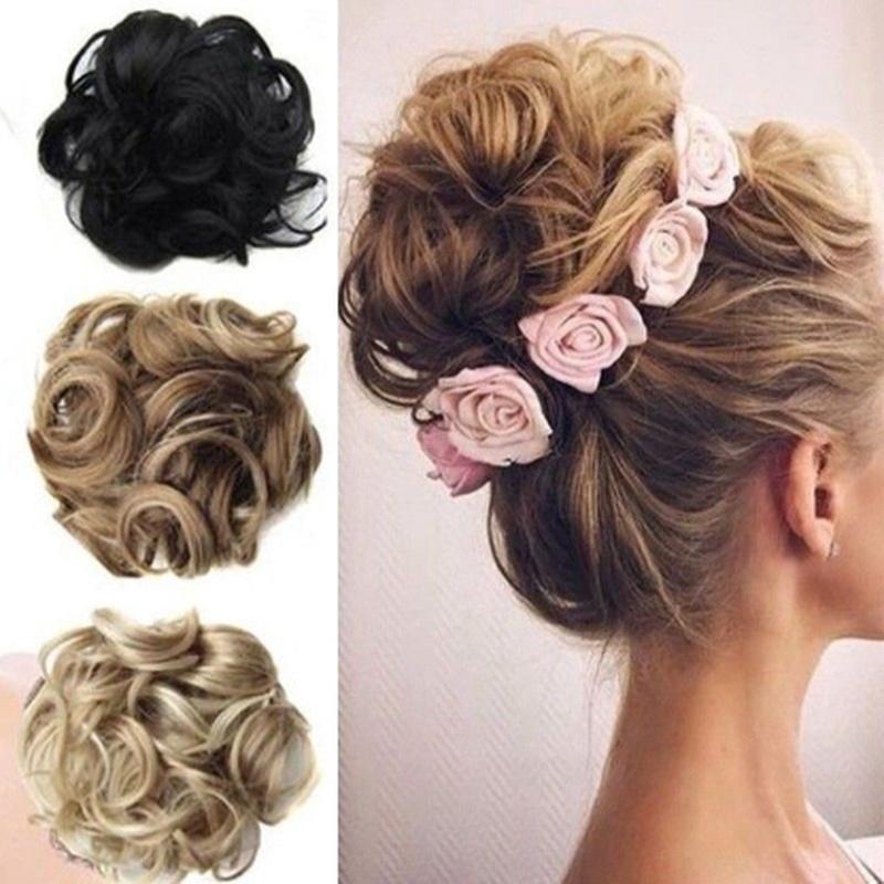 Hot Pc Natural Curly Messy Bun Hair Piece Scrunchie New Fake Hair