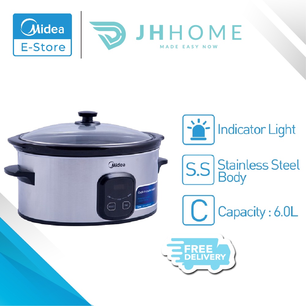 Midea 6L Slow Cooker MSCK-TC60SS With Heat-Proof Handle