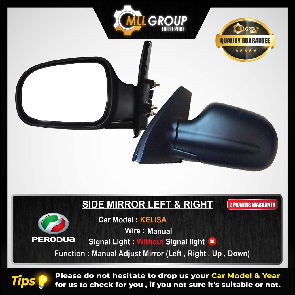 (MLL) PERODUA KELISA SIDE MIRROR LEFT & RIGHT (MANUAL) Shopee Malaysia
