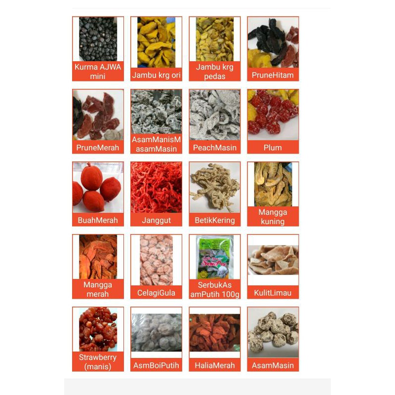 Buy Pelbagai Jenis Asam Jambu Kering Plum Kering Asam Boi 100gram Prune Plum Jambu Betik Kering Seetracker Malaysia
