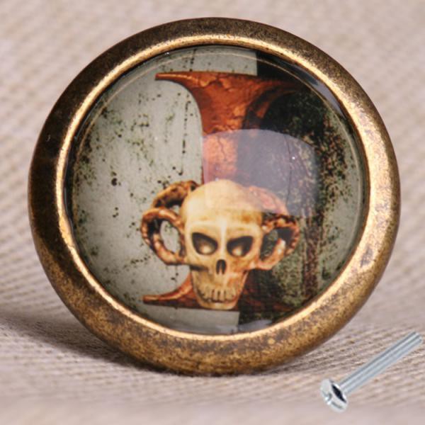 Gothic Round Letter I Cupboard Cabinet Alphabet Door Knob Drawer