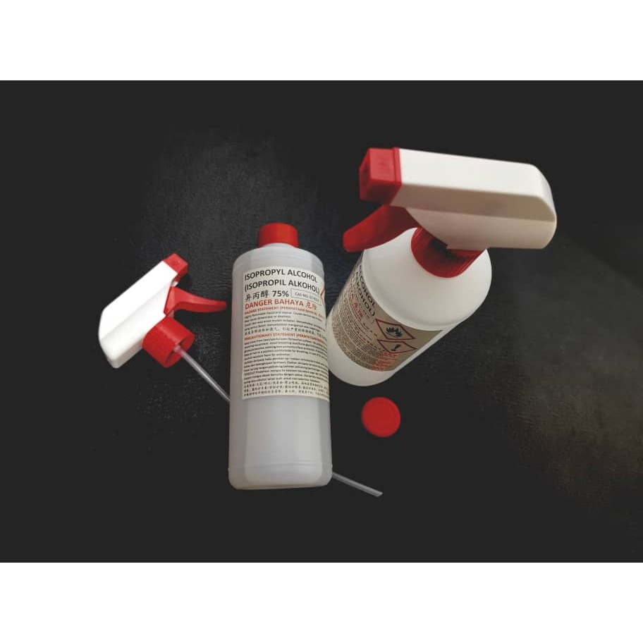 喷雾瓶WITH SPRAYER IPA异丙醇 75%酒精 ISOPROPYL ALCOHOL 500ml技术级酒精TECHGRADE ALCOHOL工具&办公室消毒酒精Tools & Office Sanitizing Alcohol
