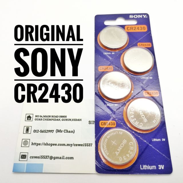 Original Sony Battery CR2430 Lithium 3V . Made in Indonesia. Use before