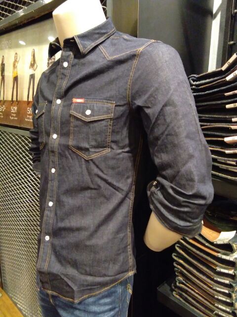 lee cooper denim shirt mens