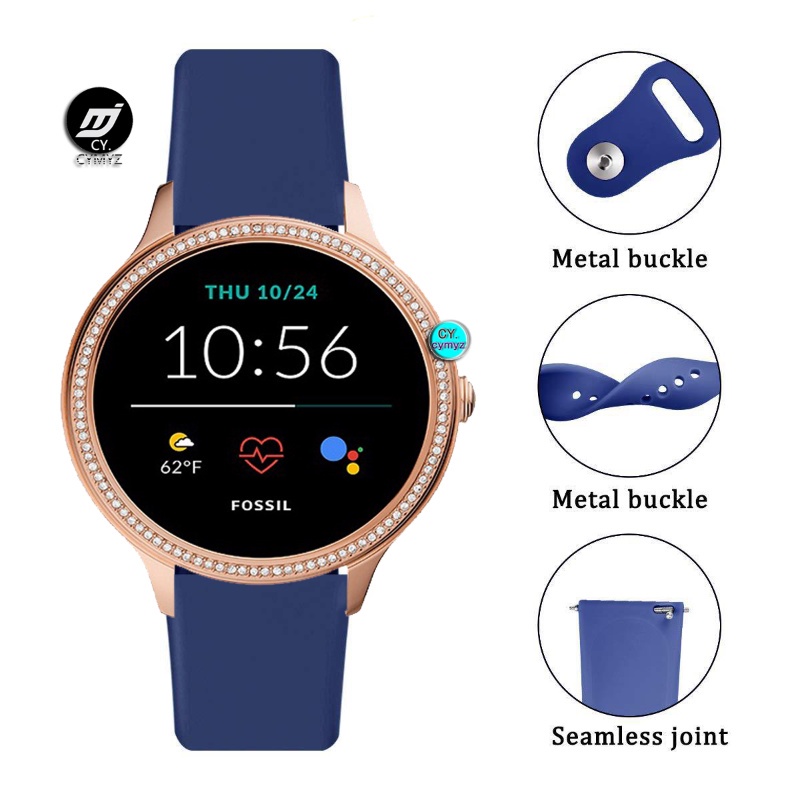 Fossil Gen 5E 42mm Women Smart watch Soft Silicone Strap SmartWatch Replacement Strap Sports band straps accessories