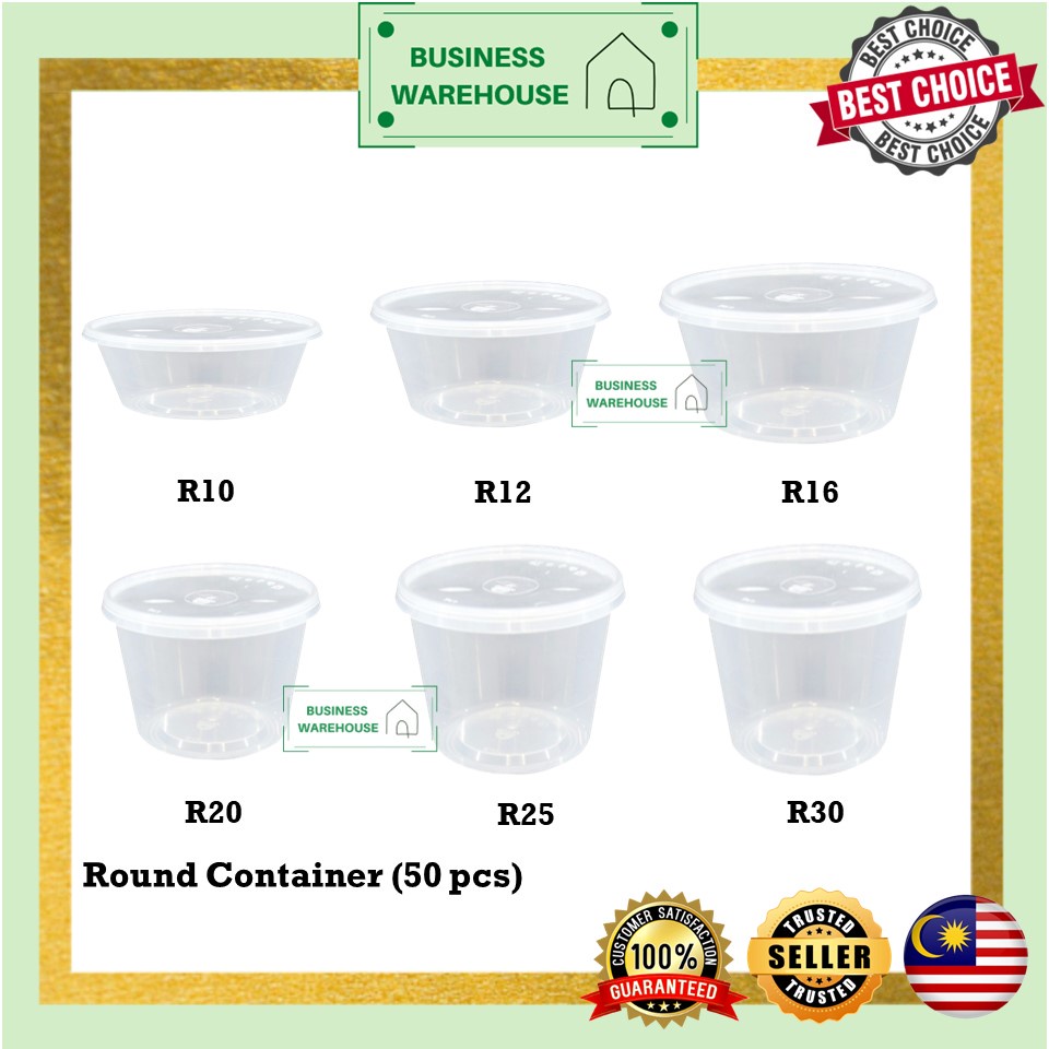 【50 PCS】TEKA / FELTON R10/R12/R16/R20/R25/R30 TAPAU ROUND CONTAINER ...