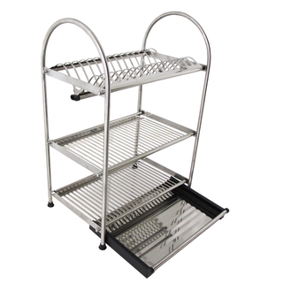 Rak Besi Letak Pinggan 3 Tingkat Stainless Steel 3 Tier Rak Besi Letak Pinggan 3 Tingkat Stainless Steel 3 Tier