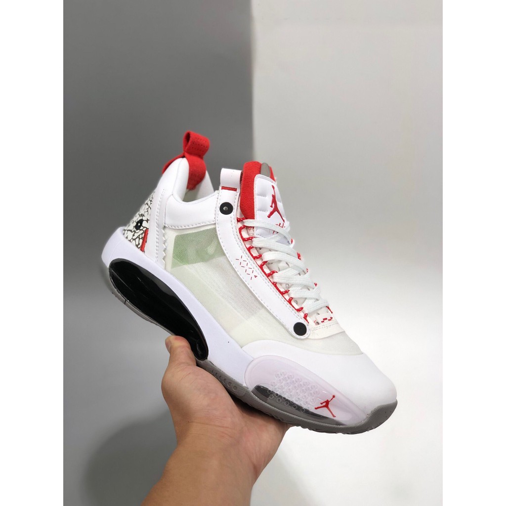 Nike Air Jordan 34 Low White Cement Cz7747 101 Mens Sports Basketball Shoes Shopee Malaysia