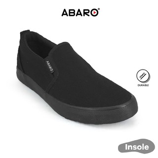 ABARO Unisex Slip Resistant-7295A Slip On Thick Rubber Insole Sneaker/School Shoes/Kasut Sekolah Hitam/Extra Large/校鞋/布鞋 #1