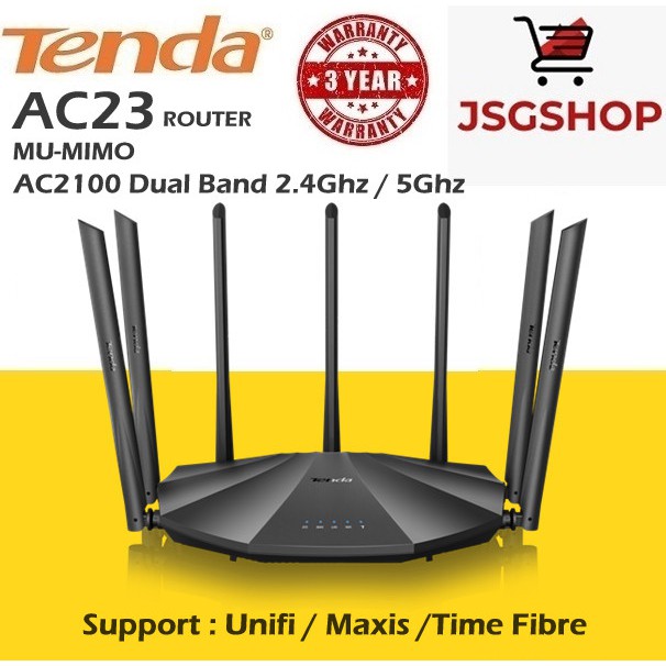 Tenda AC23 / Router / AC2100 Dual Band Gigabit WiFi Router ...