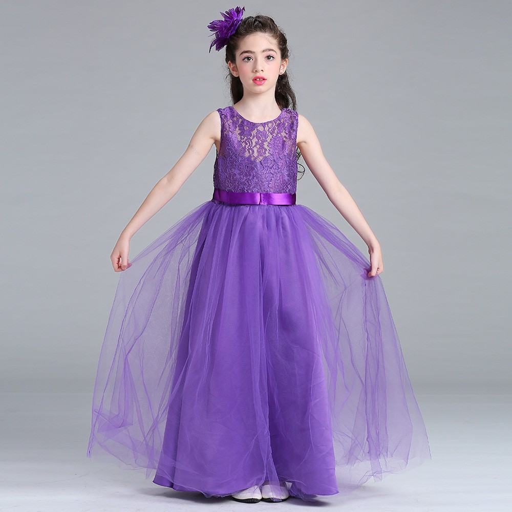 Floor Length Kids Girl Dress Flower Gown For Wedding Shopee Malaysia