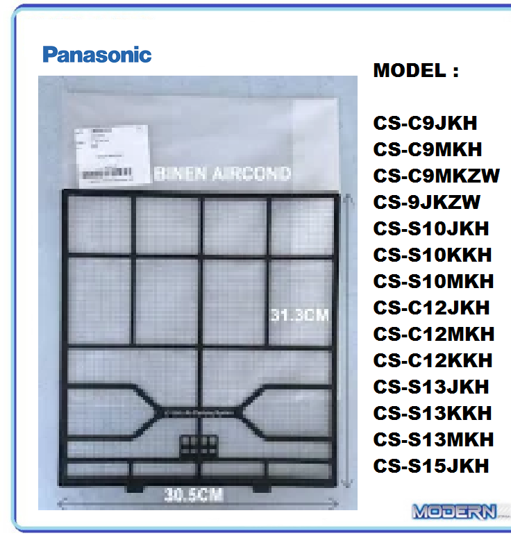 PANASONIC WALL MOUNTED AIR COND INDOOR EION AIR FILTER (2PCS) 冷气机过滤网