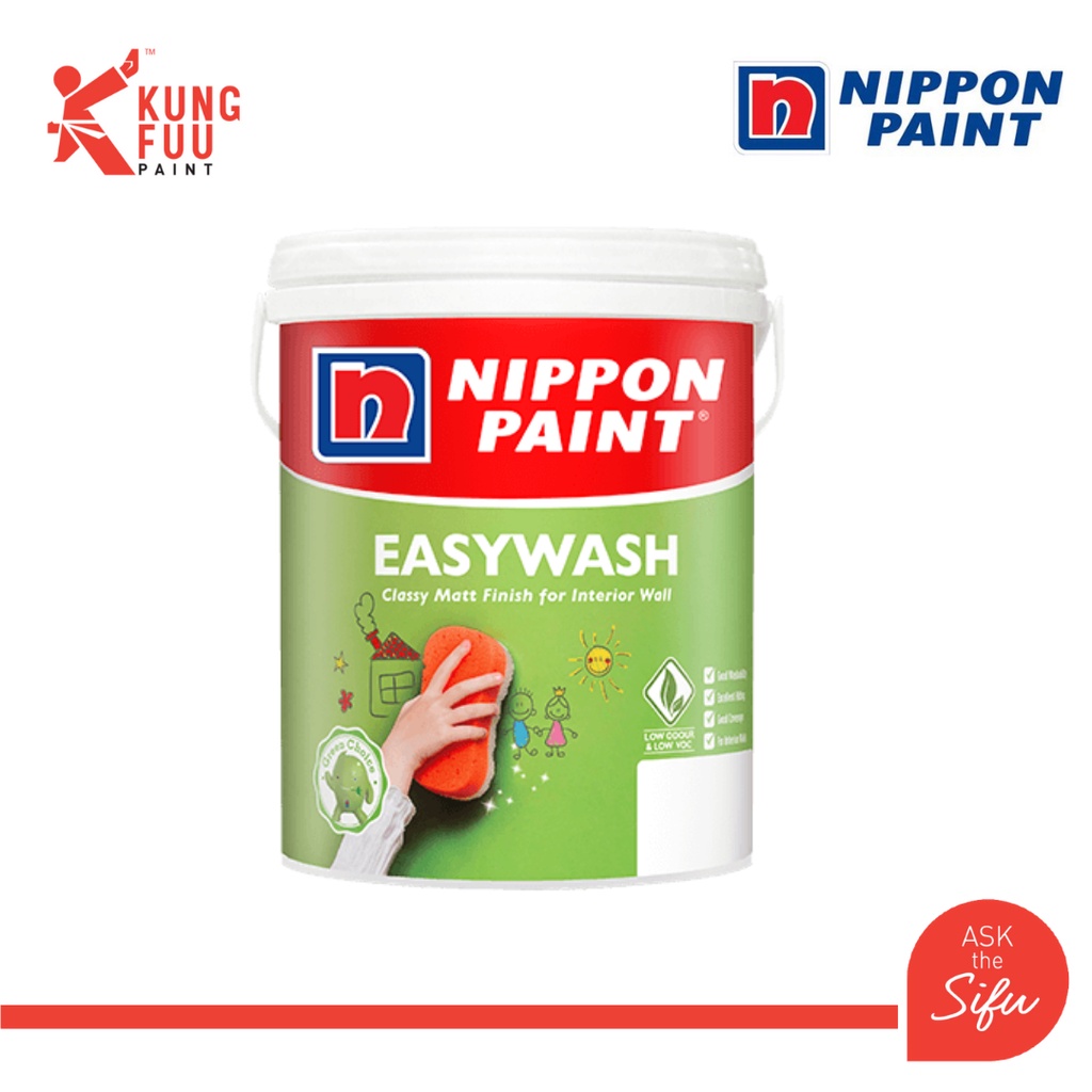Nippon Paint 1 Litre Easy Wash Acrylic Emulsion Interior White Paint ...