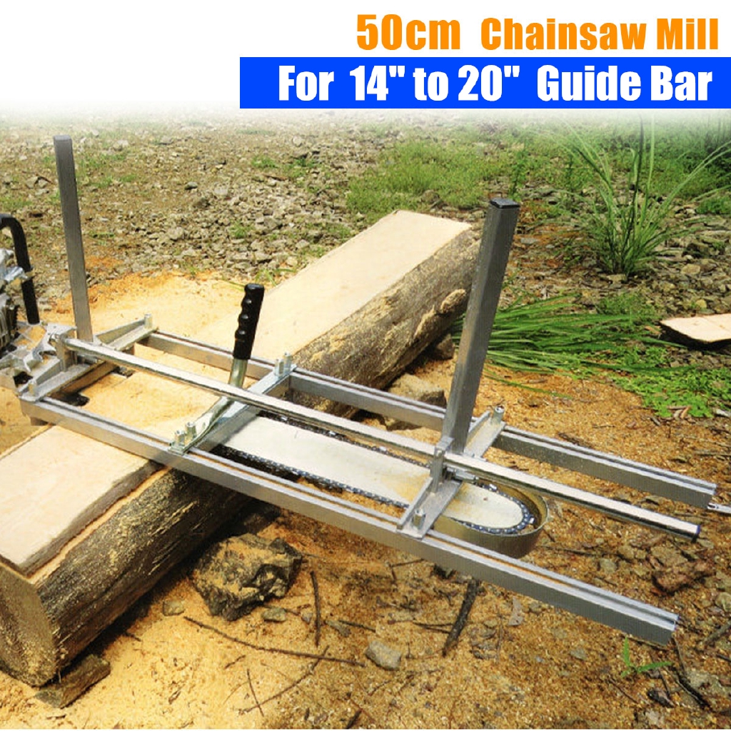 Portable Planking Milling 14 to 24 Inches Guide Bar Wood Lumber Cutting Sawmill with Steel File Set & Work Gloves for Builders and Woodworkers 14-24 VUE Chainsaw Mill 