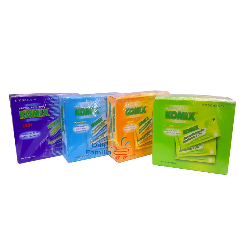 Komix Sirup Obat Batuk 30 Sachet @ 7 ml Peppermint Jeruk  