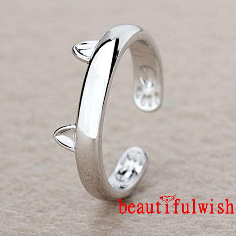 2 Bague Mignon Bijoux Chat Bague Pour Femmes Jeune Fille Enfaf3u Cadeaux Shopee Malaysia