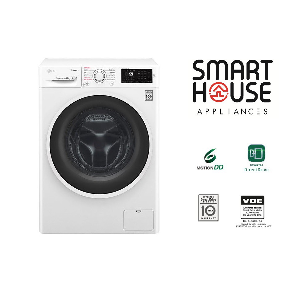 LG Inverter Direct Drive 8KG Washer/ 5KG Dryer FC1408R4W 8/5KG, 6 ...