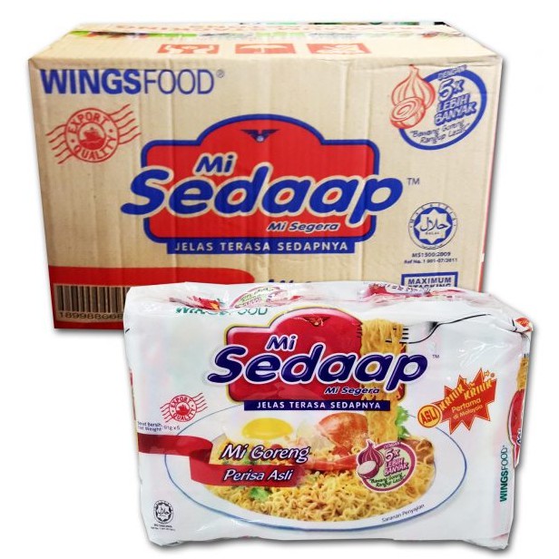 Mi Sedaap Mi Goreng Asli/Sambal Goreng 1 Carton (8 X 5 Packs X 90g ...