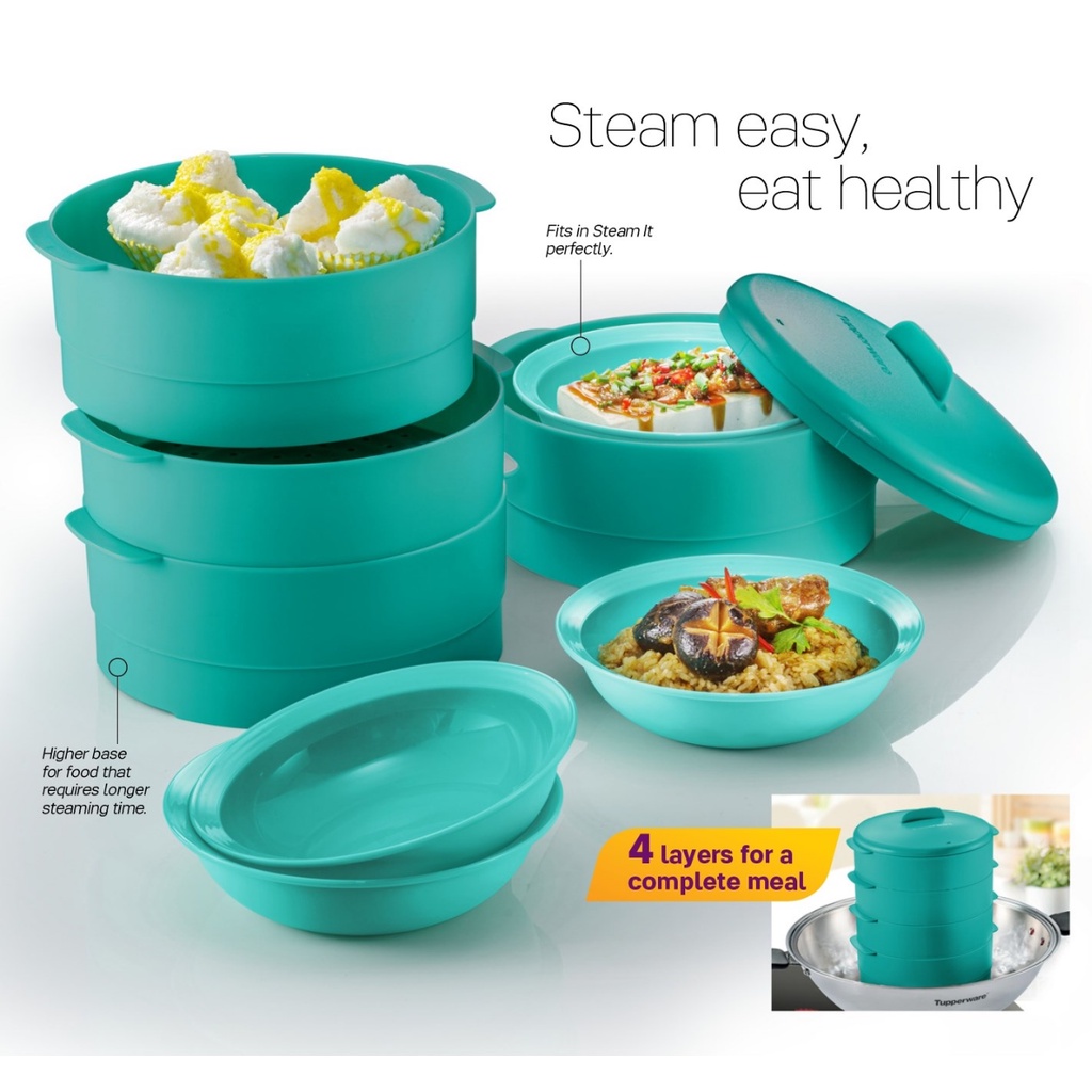 Tupperware Steam It With Gift Box 4 Layers