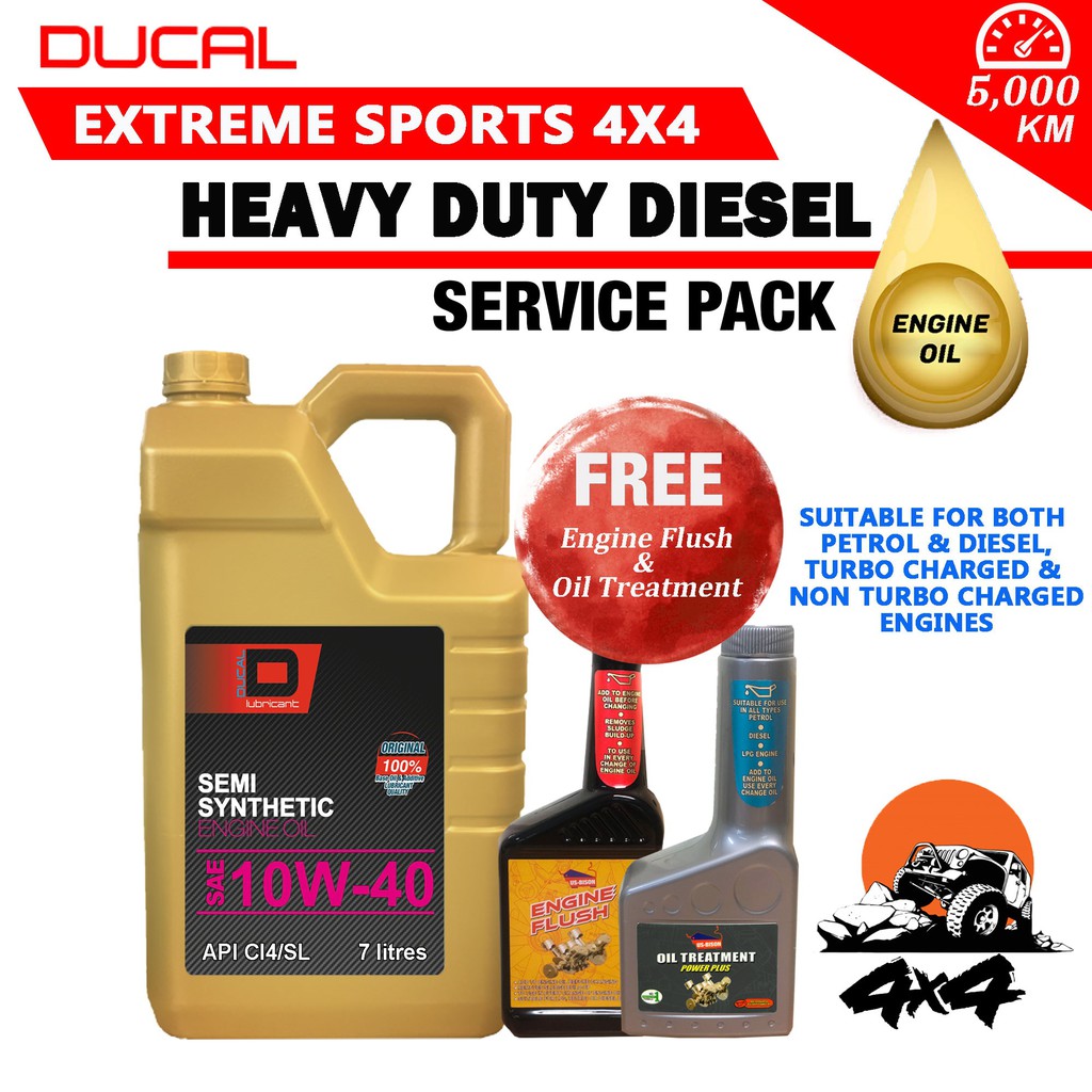 Ducal Heavy Duty Engine Oil 10w40 7 Litres Api Ci4 Sl Free Engine Flush Oil Treatment Minyak Hitam 10w40 7l Shopee Malaysia