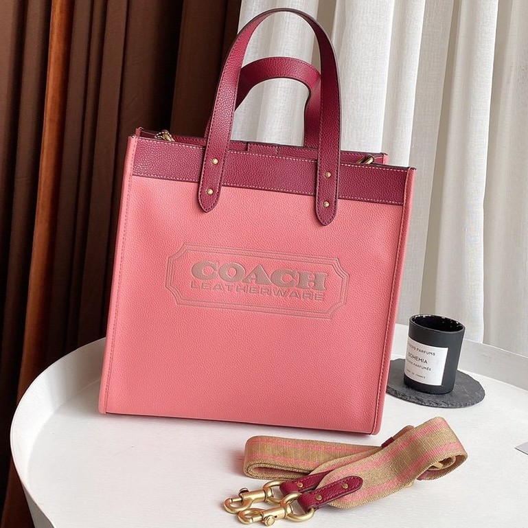 1093 5026 Coach New Retro Pink Tote Bag Christmas Cute | Shopee Malaysia