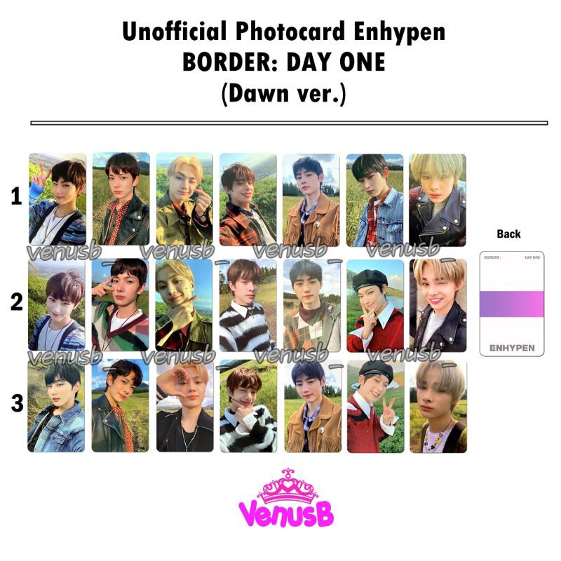 Check Description Unofficial Enhypen Photocard Border Day One Dawn Ver Shopee Malaysia